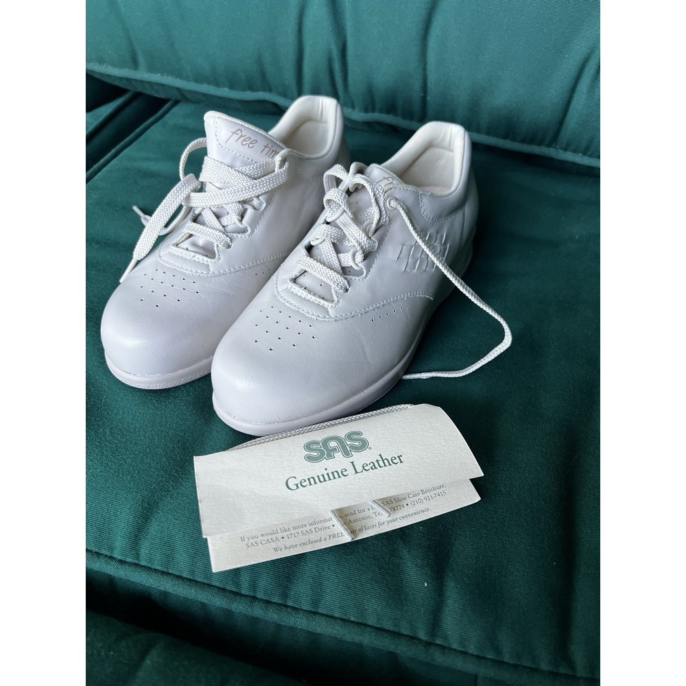 SAS Free Time Comfort Walking Shoe White Sz 6 Beige Tan